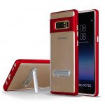 Wholesale Galaxy Note 8 Clear Armor Bumper Kickstand Case (Red)